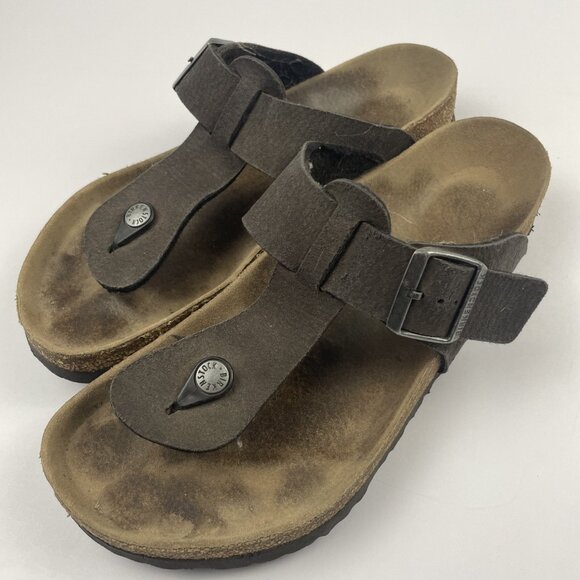 Birkenstock Gizeh Sandals Women’s 41 Size US 10-10.5 Brown Birko-Flor Thong - Picture 2 of 10
